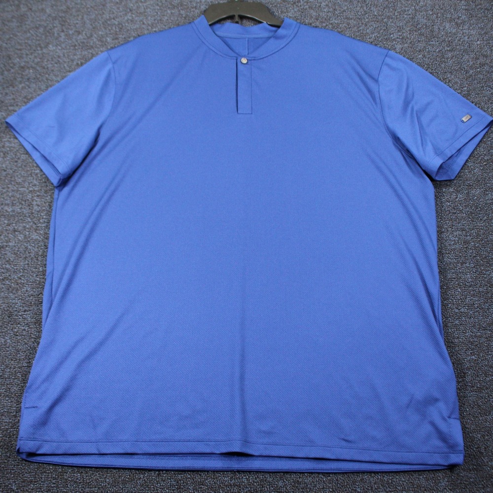 Nike Polo Mens XL Blue Tiger Woods Golf Blade Band Collar Stretch Tech BV9219